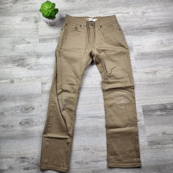 Levi's Pants Jeans 511 Slim Fit Straight Cut Casual Khaki Size 14 Regular - Picture 2 of 9